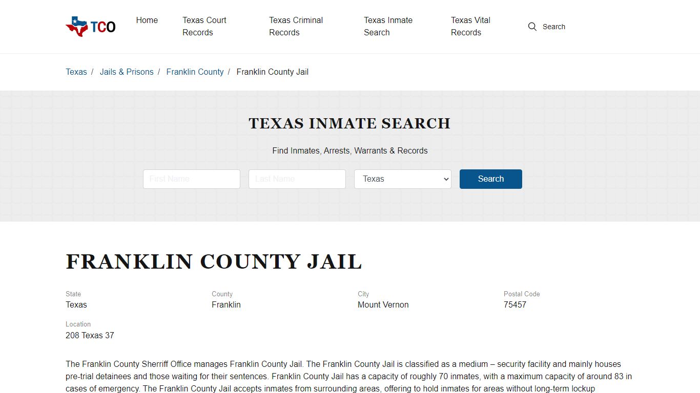 Franklin County Jail - txcountyoffices.org